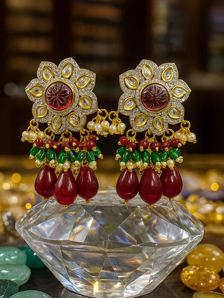 Regal Kundan Gemstone Bridal Necklace Set