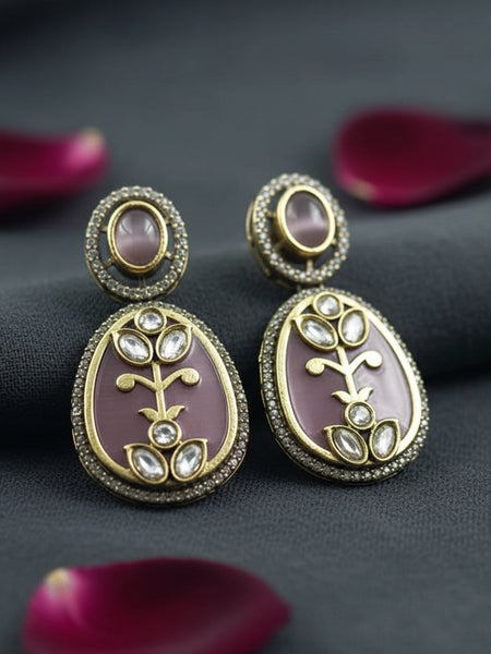 Handcrafted Holdali Victorian-Polish Moissanite Polki Necklace Set