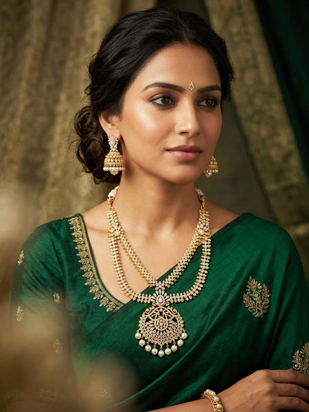 Regal Radiance South Indian Style Necklace & Jhumka Set