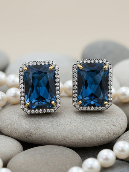 Victorian Polish Shell Pearl Choker with Blue CZ Centerpiece