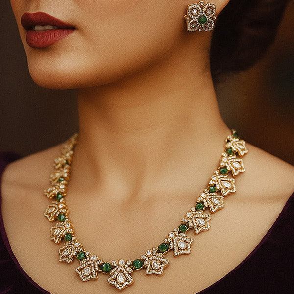 Emerald Bloom Floral Necklace Set