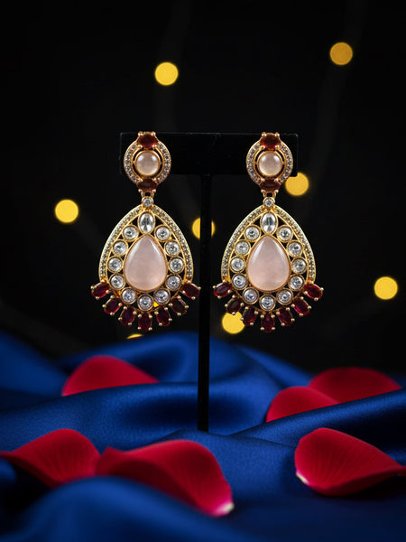 Royal Semi-Precious Stone Moissanite Polki Necklace Set