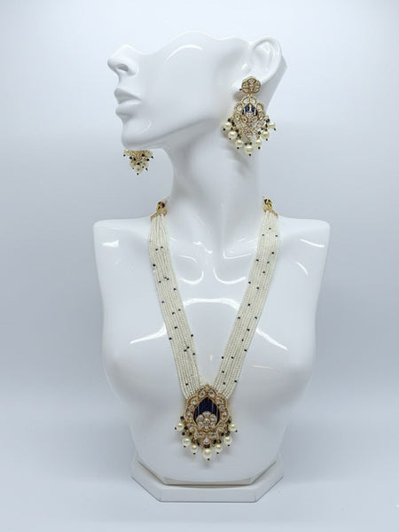 Elegant Handcrafted Pearl & Golden Plated Necklace Set