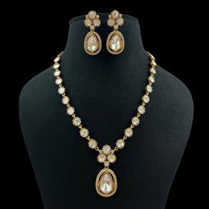 Royal Kundan Polki Necklace Set with Drop Earrings  Traditional Bridal Jewelry