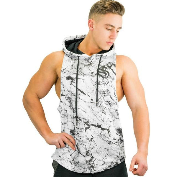 Mens Bodybuilding Tank Tops With Hoodie