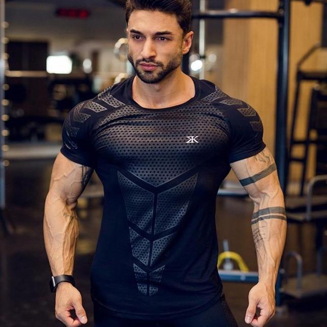 Running Sport Compression Skinny Gym Fitness Bodybuilding T-shirt For Men