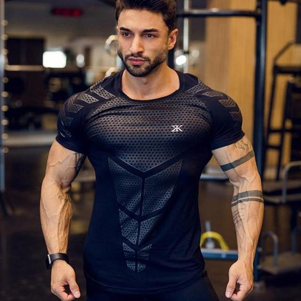 Running Sport Compression Skinny Gym Fitness Bodybuilding T-shirt For Men