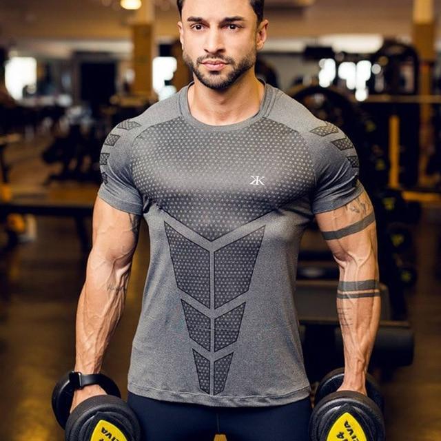 Running Sport Compression Skinny Gym Fitness Bodybuilding T-shirt For Men