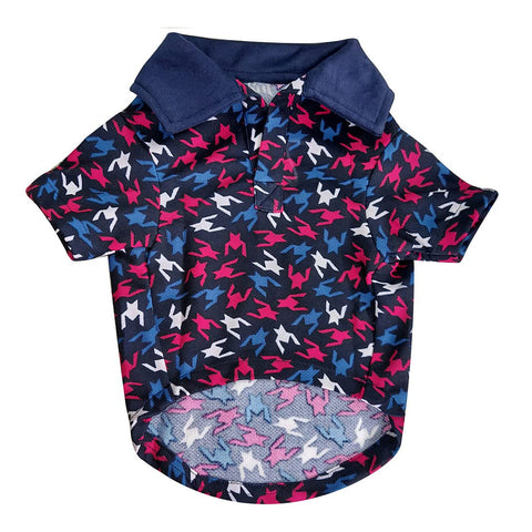 Printed Party Polo Dog & Cat T-Shirt for Small Breeds