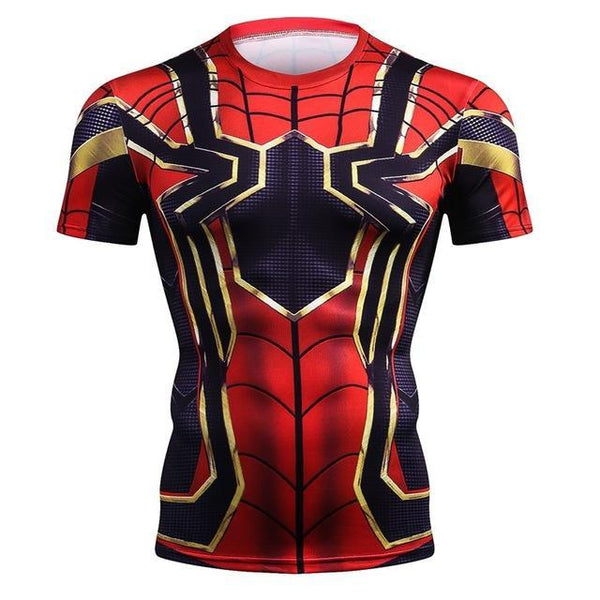 Men Compression supermen and captain america 3D Print T-Shirt