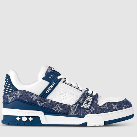 Luxury Brand Trainer Sneaker – Blue Monogram Premium Edition