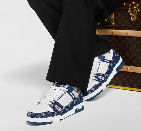 Luxury Brand Trainer Sneaker – Blue Monogram Premium Edition