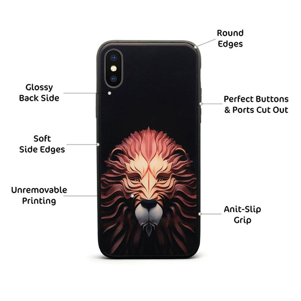 Lion Face Printed Mobile Case Cover for Apple iPhone X
