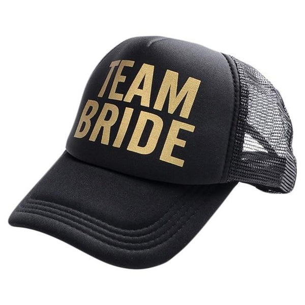 Team Bride Tribe Snapback Trucker Mesh Hat Gold Letters Arrow Printed Wedding Party Baseball Cap Club Gift