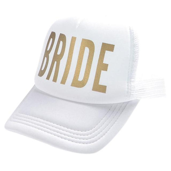 Team Bride Tribe Snapback Trucker Mesh Hat Gold Letters Arrow Printed Wedding Party Baseball Cap Club Gift