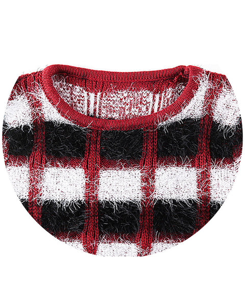Women Plaid Sweater  Regular Fit  Lattice Design
