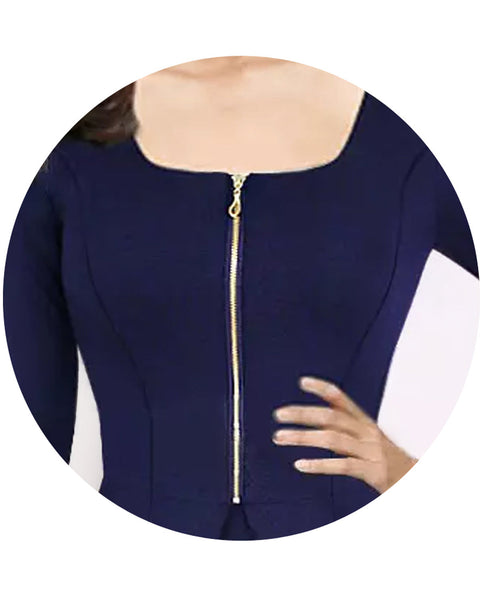 OL Style U Neck 3/4 Sleeve Solid Color Faux Twinset Dress For Women
