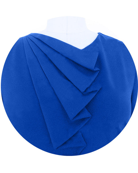 Elegant Ruffle Bodycon Round Neck Long Sleeve Button Cocktail Party Formal Midi Pencil Dress