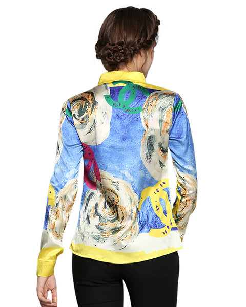 Women Printed Full Silk Shirt
