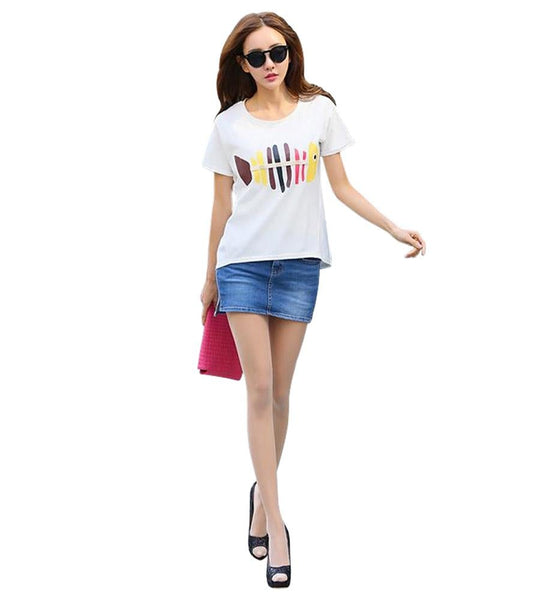 Casual White Half Sleeve top For women