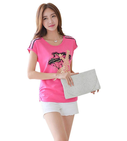 Casual Pink Half Sleeve top For women