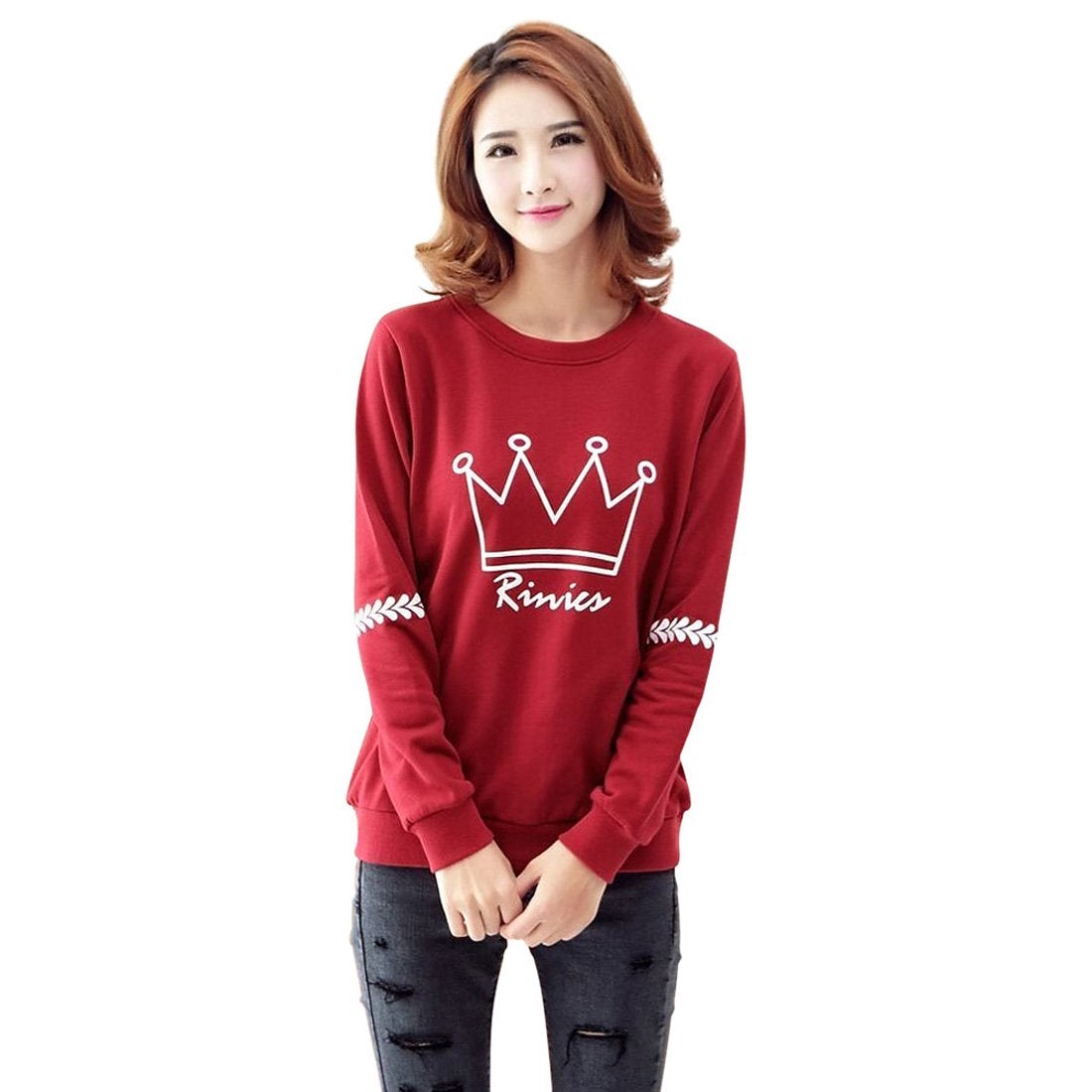 Casual Red Full  Sleeves top For women