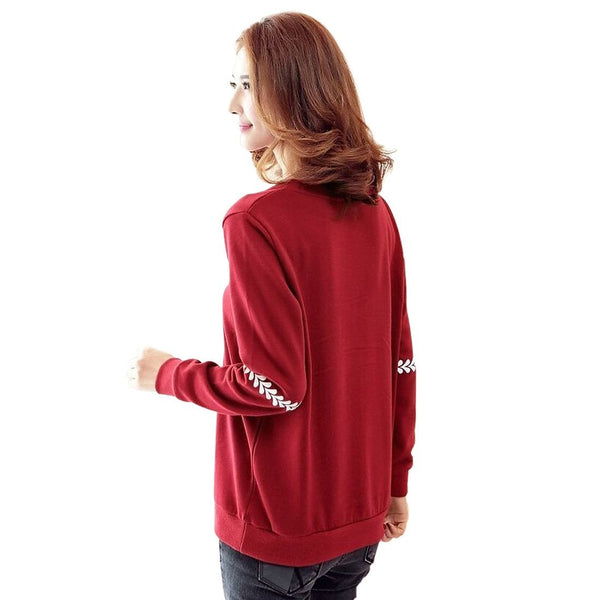 Casual Red Full  Sleeves top For women