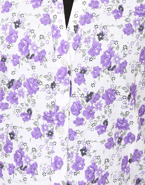 The Women Casual Dress Wht-Prpl.