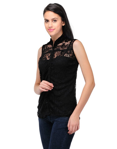 Women's Black casual Wear Top