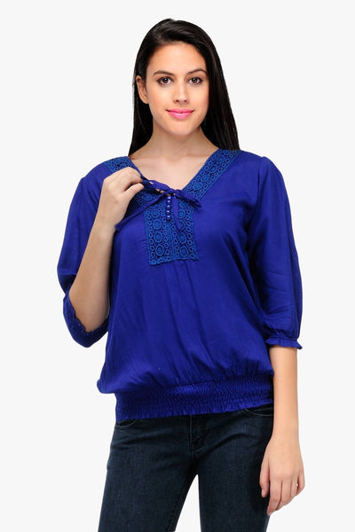 Women's Blue casual Wear Top