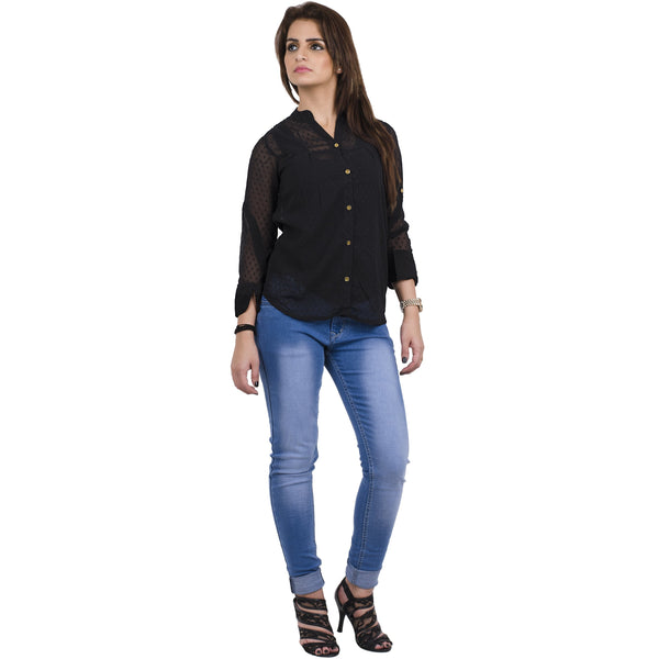 Black georgette Top For Women casual top