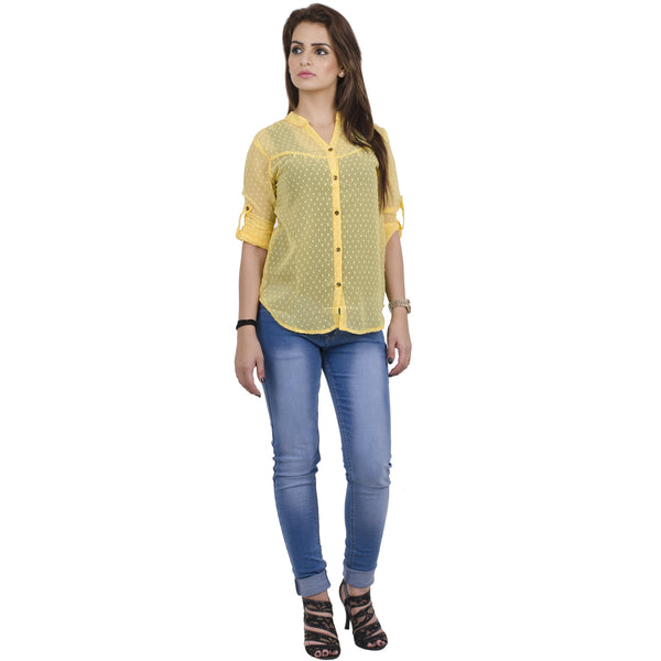 Yellow Georgette Top For Women casual top