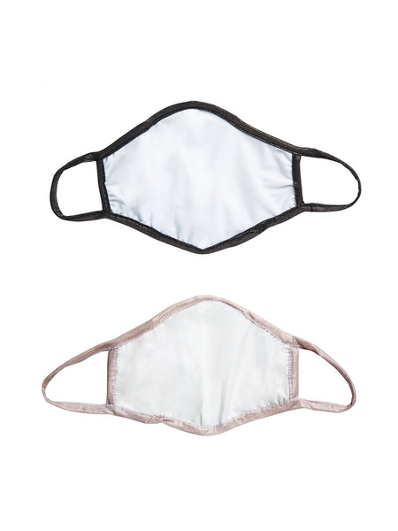 Black and White With Sparkling Glitter Sequin Women Fashion Reusable Face Mask (Pack of 2)