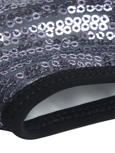 Golden and Black With Sparkling Glitter Sequin Women Fashion Reusable Face Mask (Pack of 2)