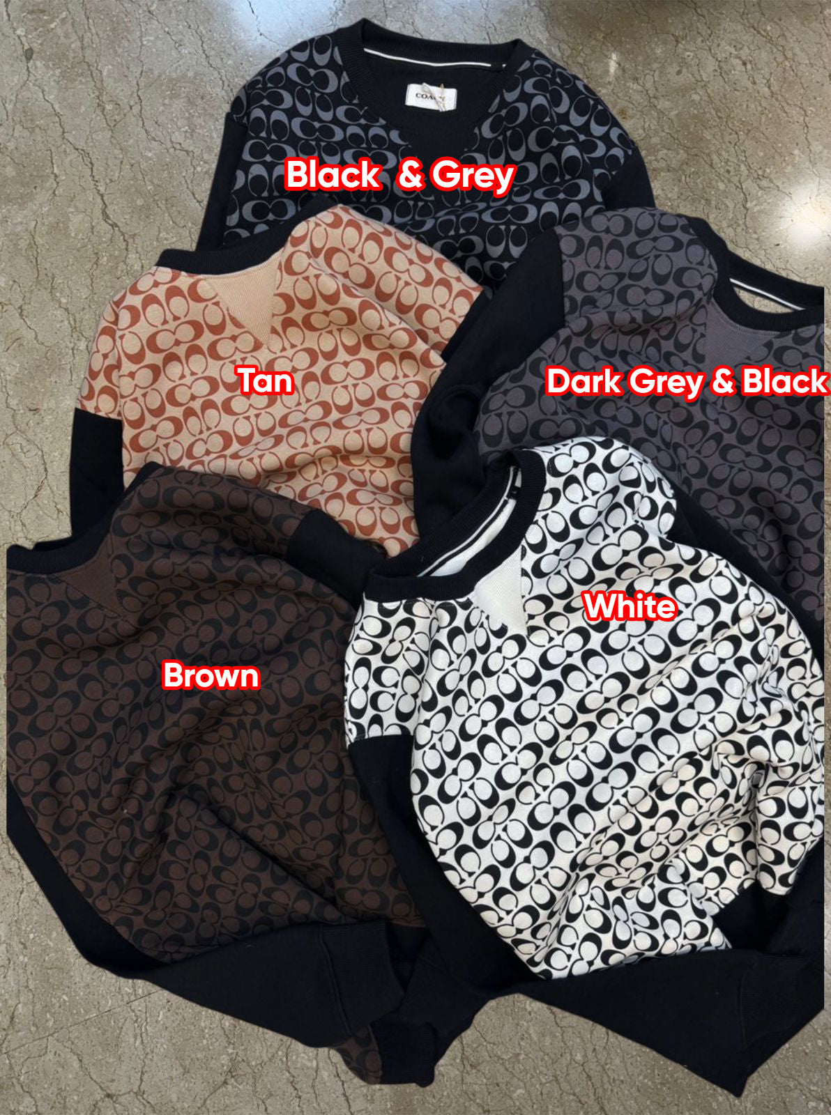 Monochrome Patterned Crewneck Sweatshirt