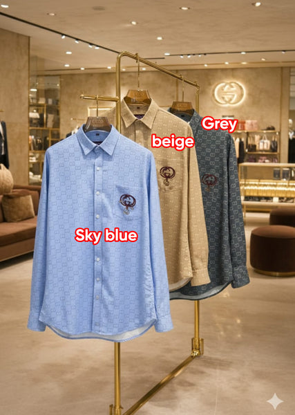 Premium Monogram Pattern Designer Shirt for Men