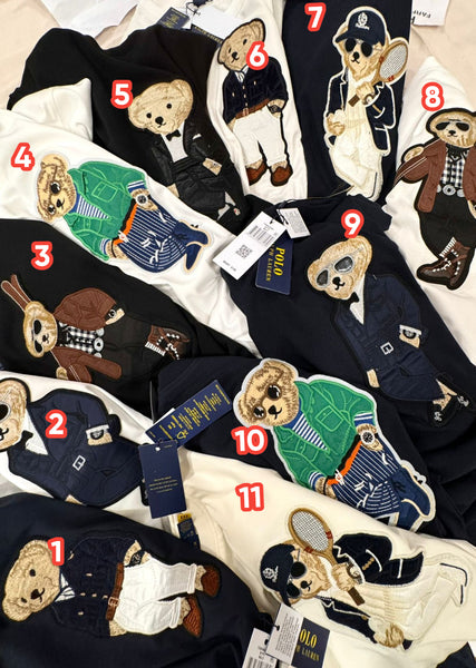Premium Polo Bear Graphic Tee  Luxury Patched  Designer Crewneck for Men