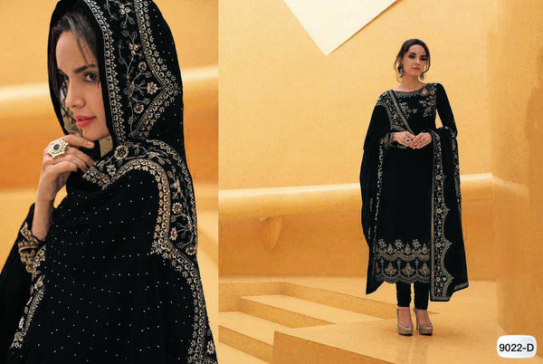 Semi-Stitched Party Wear Churidar Suit With Heavy Georgette Dupatta For Women