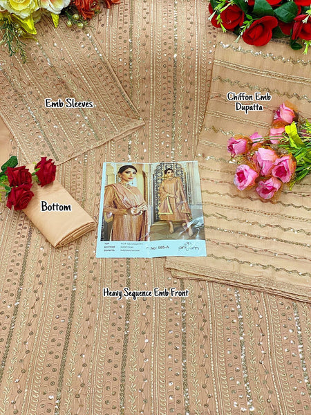 Semi-Stitched Heavy Georgette Suit With Heavy Embroidery  Work For Women.