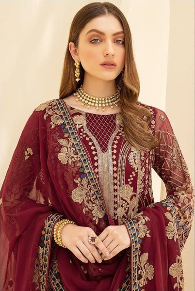 {Semi Stitched} Pakistani Heavy Georgette with Heavy Embroidery work with sequence suit.