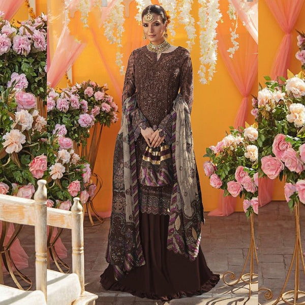 {Semi Stitched} Heavy Georgette With Embroidery Work With Hand Made Stone Work Suit.