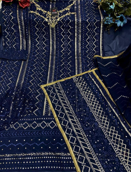 {Semi Stitched} Pakistani Heavy Georgette With Embroidery Work (Sequence) Suit