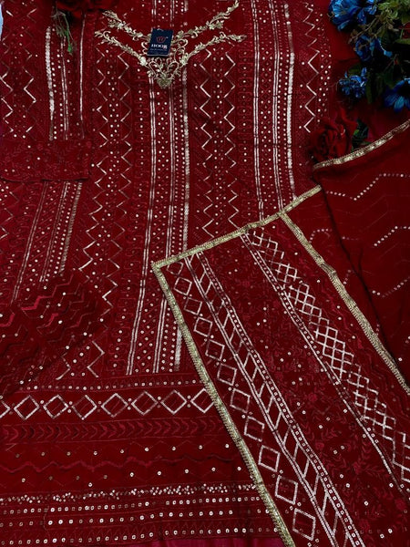 {Semi Stitched} Pakistani Heavy Georgette With Embroidery Work (Sequence) Suit