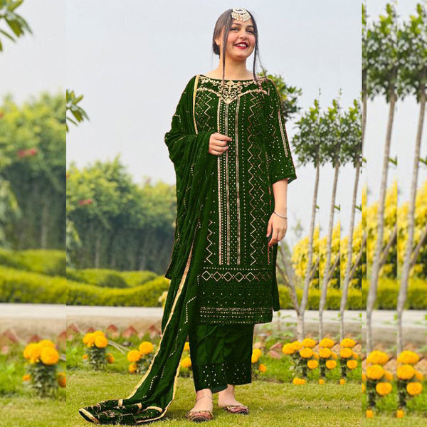 {Semi Stitched} Pakistani Heavy Georgette With Embroidery Work (Sequence) Suit