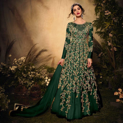 Beautiful Heavy Net Gown with Embroidery work, Jari ,sequence and stone work.