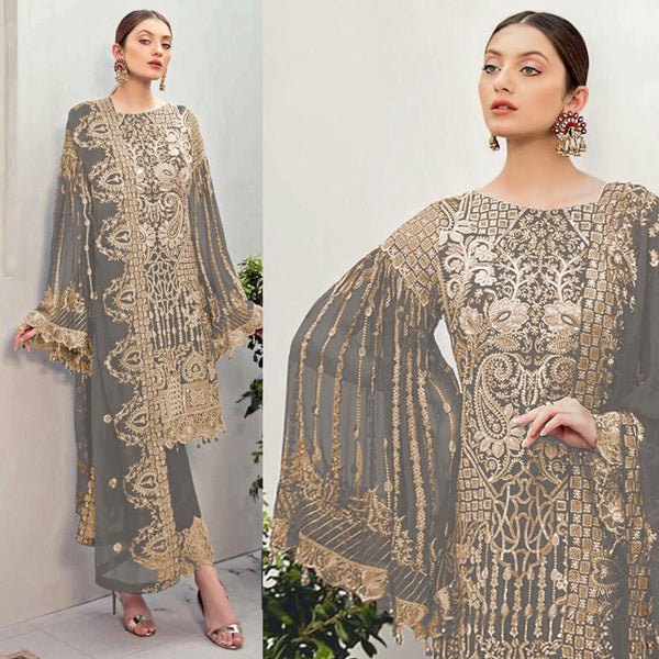 Semi Stitched Heavy Georgette Suit With Embroidery Stone Workand
