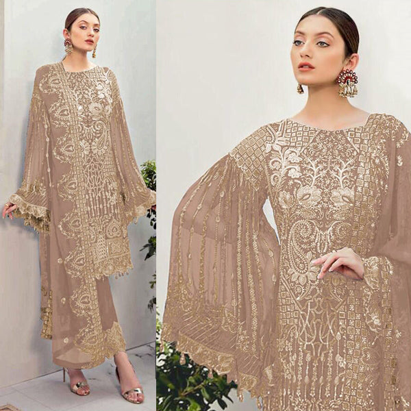 Semi Stitched Heavy Georgette Suit With Embroidery Stone Workand