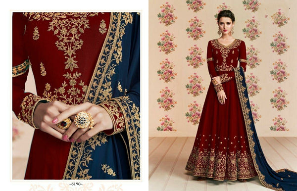 Semi-Stitched Heavy Georgette Suit With Embrodery and Diamond Stone Work