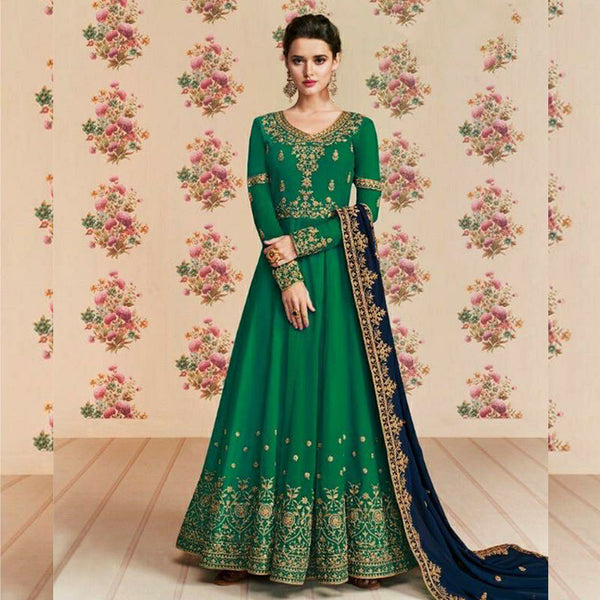 Semi-Stitched Heavy Georgette Suit With Embrodery and Diamond Stone Work