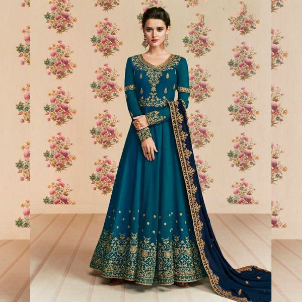 Semi-Stitched Heavy Georgette Suit With Embrodery and Diamond Stone Work